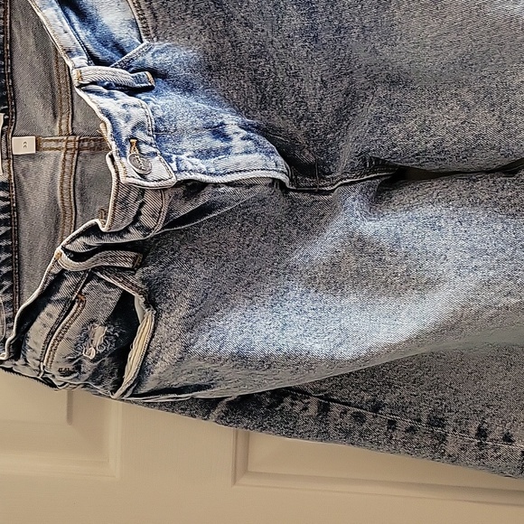 Frame Le High Straight in Lombard Acid Wash Stretch Crop Jeans size 33 - Picture 5 of 5